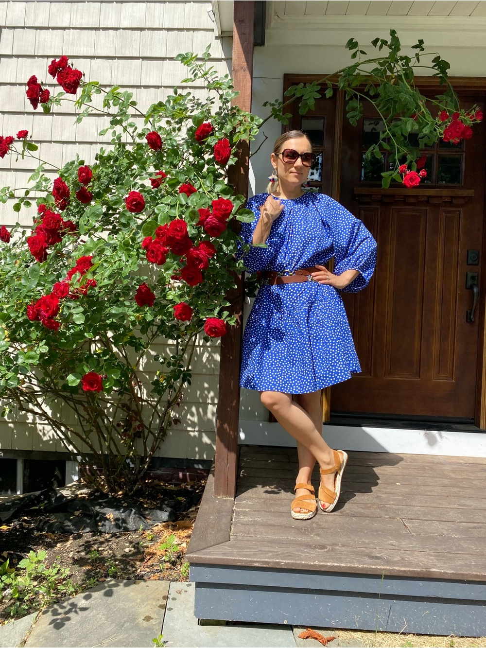 Blue Polka Dot Women's Dress